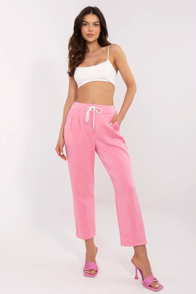 Relaxed Drawstring Pants - Roze - Roze / One Size
