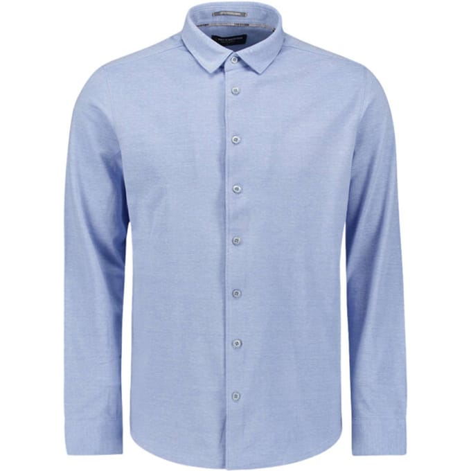 No Excess Shirt jersey pique stretch office blue