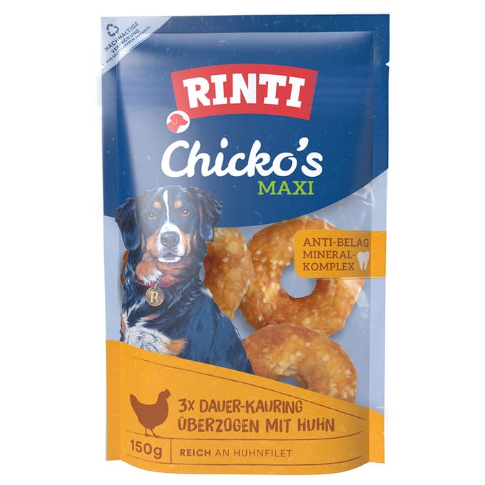 Rinti - Chicko permanente kluiven maxi met kip 3x50g (verpakking van 9) - rund