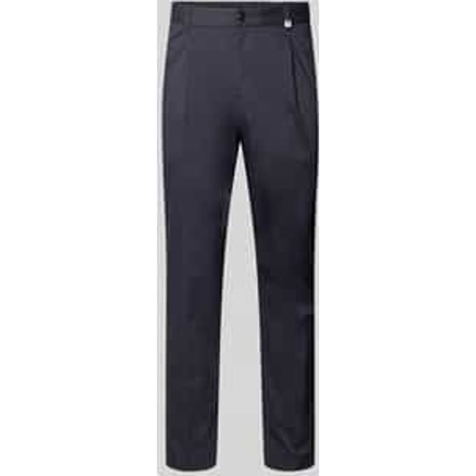 regular fit stoffen broek met logodetail model 'Lester'