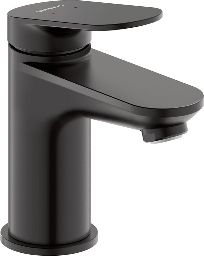 Duravit Wave wastafelkraan - s-size - opbouw - 1-gats - eengreeps - zonder waste - mat zwart