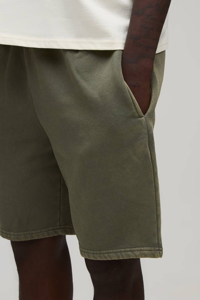 Essentiële Gewassen Relaxed Fit Short | Washed Khaki | Size XS