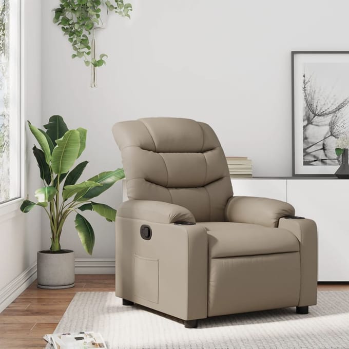 vidaXL - Fauteuil - verstelbaar - kunstleer - cappuccinokleurig
