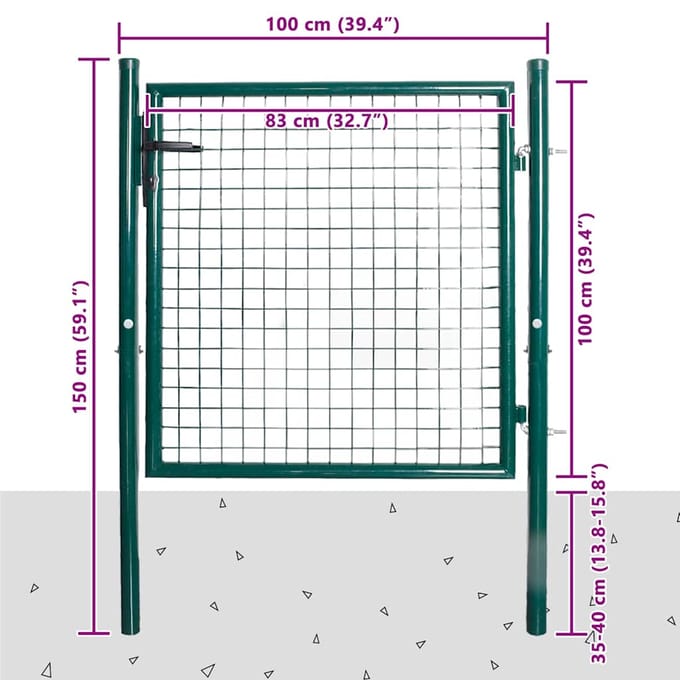 vidaXL - Enkele - deur - 100x100 - cm - gepoedercoat - staal