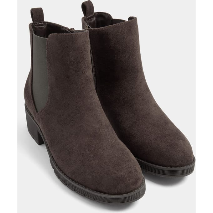 Yours Bruine Imitatiesuède Chelseaboots In Brede Epasvormsize 37E