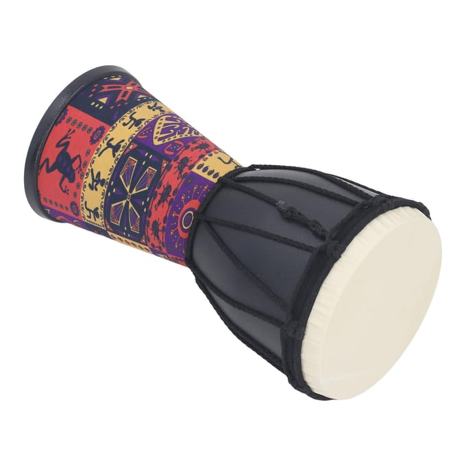 4 Inch Afrikaanse Handtrommel Geschilderd Ontwerp Kunstleer Percussie Trommel voor DIY en Dagelijks black