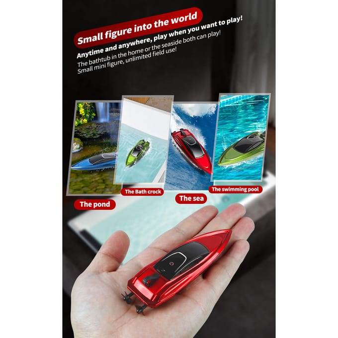 Mini RC-boot, afstandsbediening, waterdichte RC-speelgoed voor kinderen groen