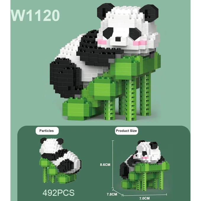 Creatieve Doe-het-zelf Assembleerbaar Dier Schattige MINI Chinese Stijl Dier Panda Bouwsteen Educatief Jongens Speelgoed Voor Kinderen Modelstenen black