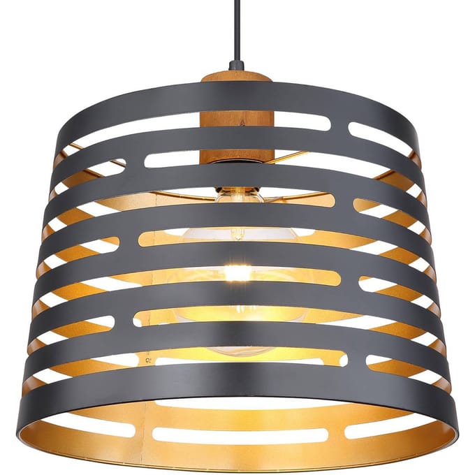 Globo - hanglamp - Ablona - zwart - metaal - Ø 35cm - E27 - 15451H1
