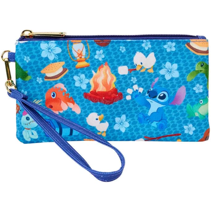 Portefeuille Loungefly Disney Stitch Camping Cuties zipper wrislet