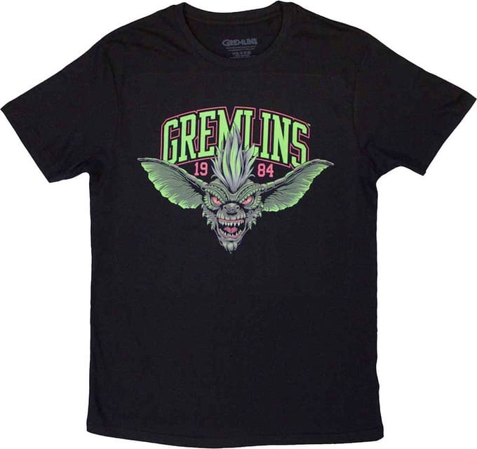 Gremlins - Stripe 1984 Green Logo Heren T-shirt - M - Zwart