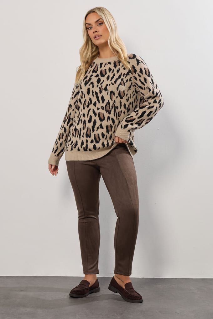 Yours Chocoladebruine Imitatiesuède Legging Size 50