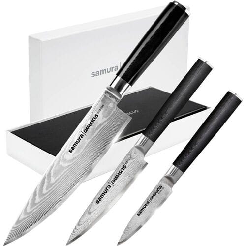 Samura Damascus Chef's Messenset 3-Delig - 67 lagen Damaststaal