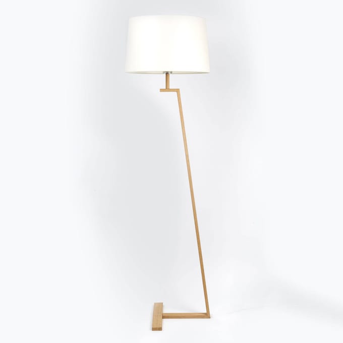Aluminor Vloerlamp Memphis LS met textiel-kap, wit