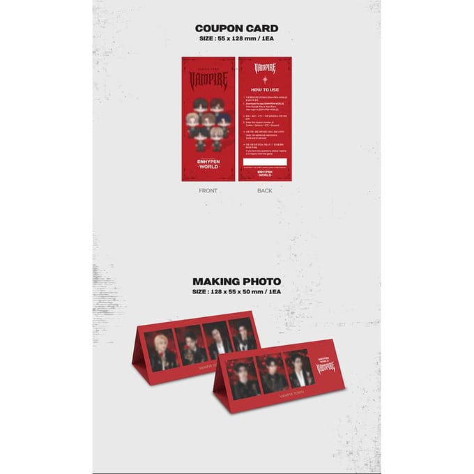 [Précommande] ENHYPEN - [COLLECTION DE CARTES COUPON DU MONDE] VAMPIRE BASIC ver. red