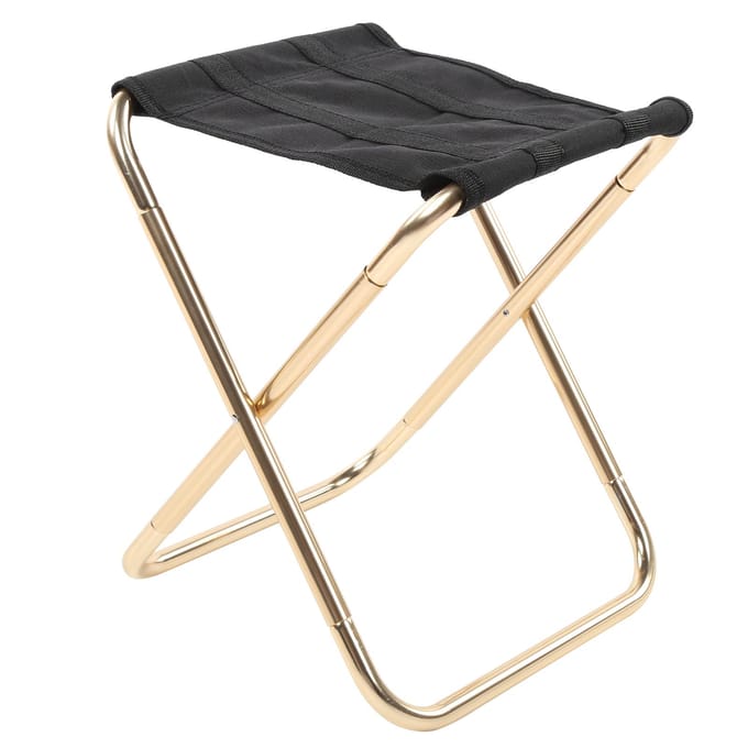 Alliage d'aluminium d'aviation Extérieur Portable Camping Mini Tabouret Pliant Chaise de Pêche doré beige