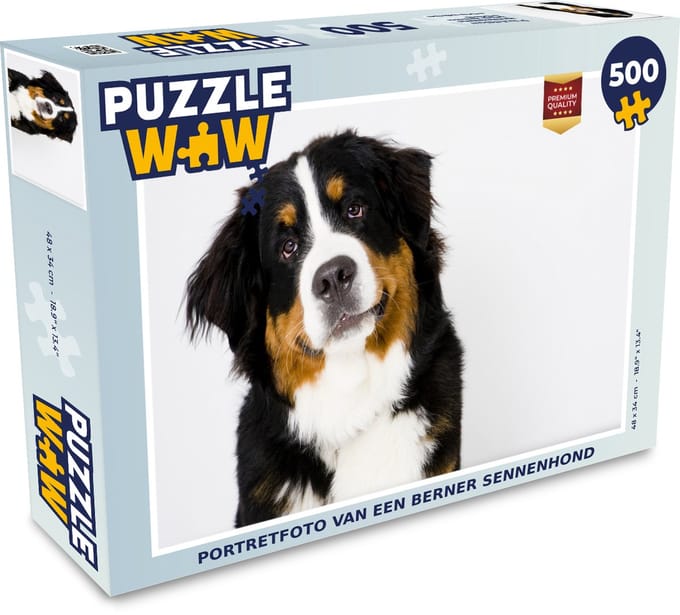 Puzzel Portretfoto van een Berner Sennenhond - Legpuzzel - Puzzel 500 stukjes