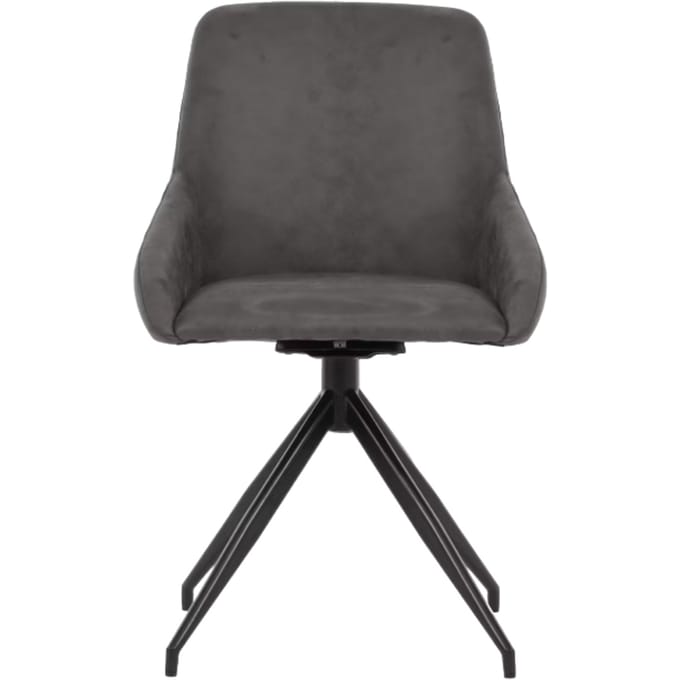 Dutchbone Eetkamerstoel Laurel 360° Draaibaar - Antraciet - 60x51x85 cm