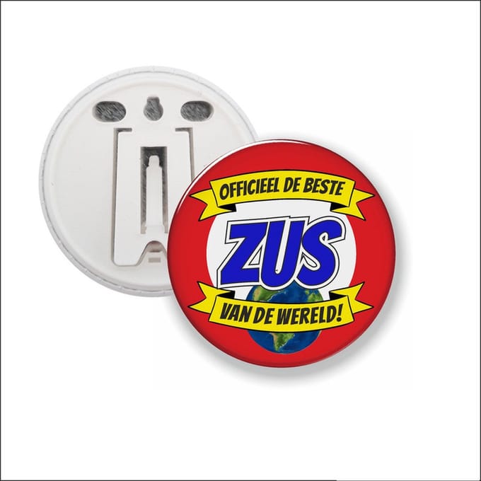 Button Met Clip 58 MM - Officieel De Beste Zus Van De Wereld