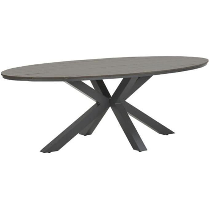 Garden Impressions Edison tuintafel - ovaal - 280 cm - grey teak Vironwood