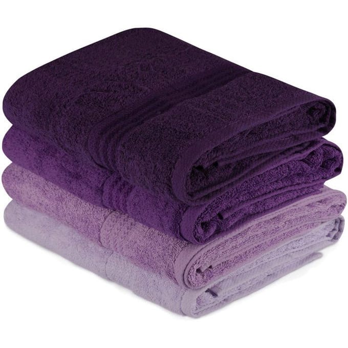 Asir - Badhanddoek Set - 4 Stuks - 100% Katoen - Lichtlila