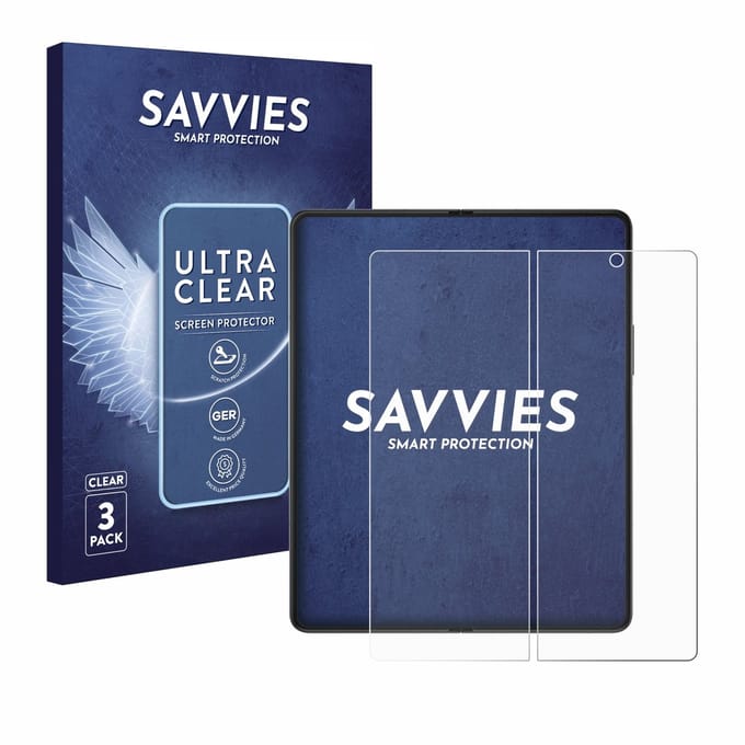 Savvies - Screenprotector voor Samsung Galaxy Z Fold 3 5G (Inner display) - Folie Beschermfolie transparant 6 Stuks