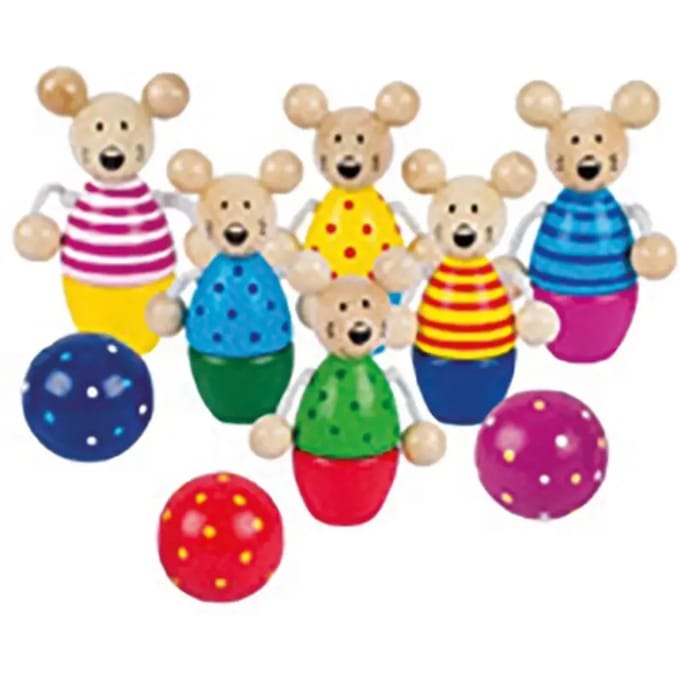 GOKI Kegelspel - Muizen - 9 Delen - 3 Jaar