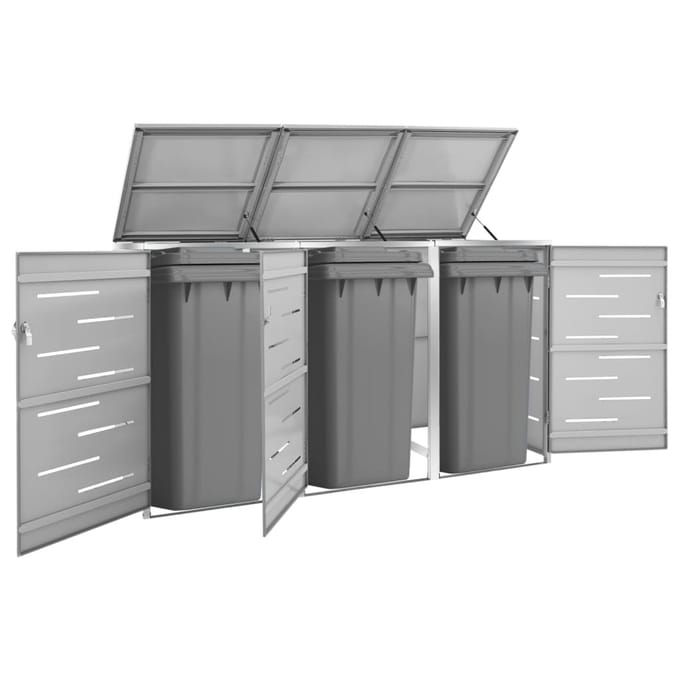 vidaXL - Containerberging - driedubbel - 207x77,5x115 - cm - roestvrij - staal
