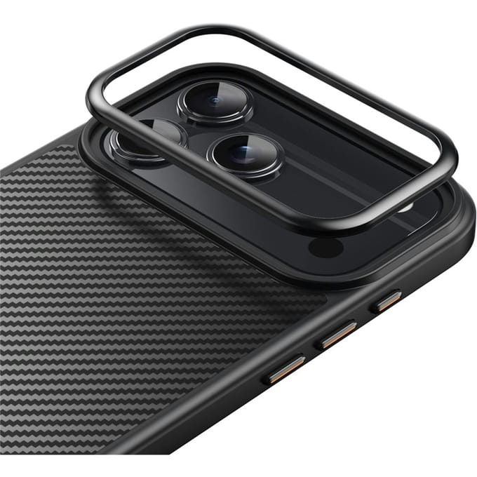 Mocaa Apple iPhone 17 Pro Slim Carbon Pantser MagSafe Case Zwart