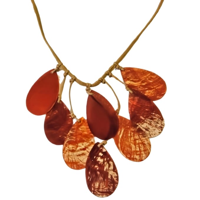 Behave® Ketting van touw met schelpenhangers en knoopsluiting 42 cm