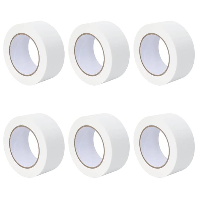vidaXL - Schilder - Maskering - Tapes - 6 - st - Wit - 50mm - x - 50m - Papier