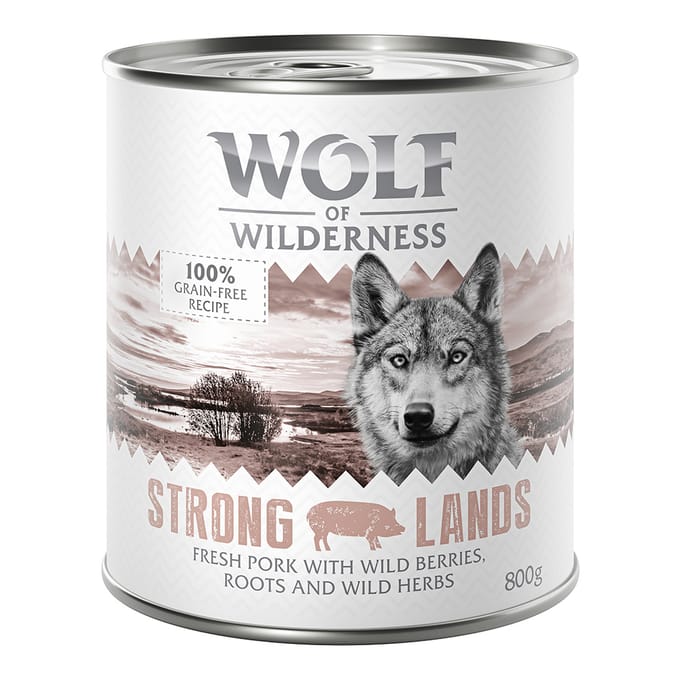 6x800g Strong Lands Varken Wolf of Wilderness Hondenvoer