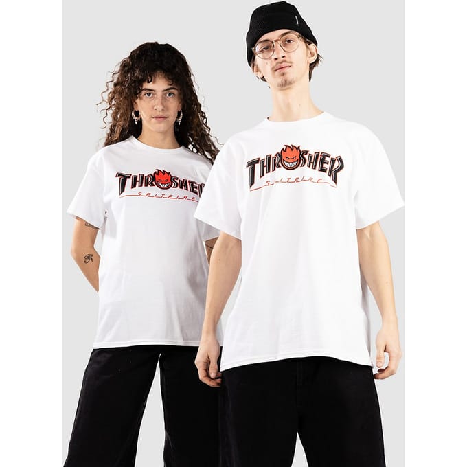 Thrasher X Spitfire Big Head Outline T-Shirt wit