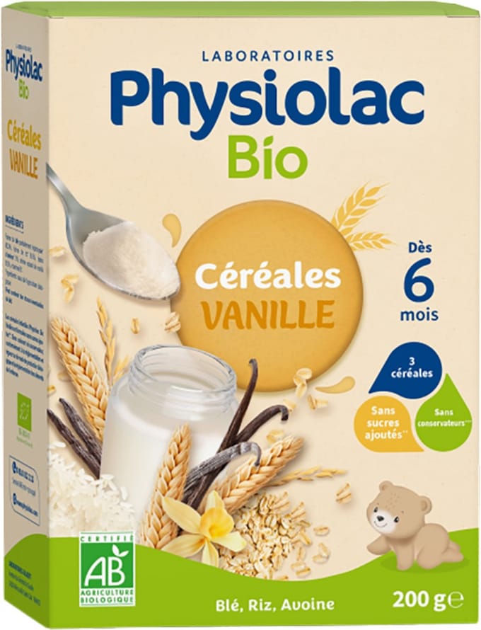 Physiolac Biologische Vanille Granen Vanaf 6 Maanden 200 g