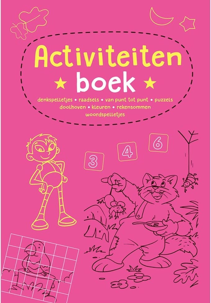 Doeboek - Activiteitenboek 4 roze met 100 spelletjes