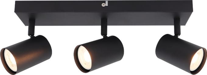 Olucia - ELENA - Plafondlamp - Zwart - 3L - Vorm: Rechthoek