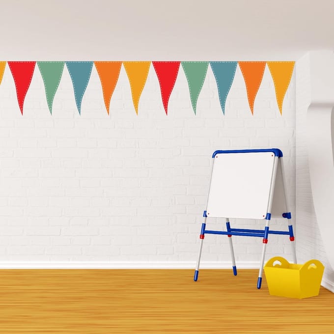 Walplus - Muursticker - Feestvlaggen - Multicolor