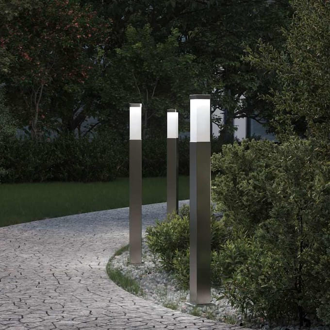 vidaXL Bolderverlichting 3 stuks 80 cm RVS IP44