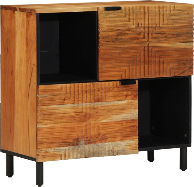 vidaXL - Dressoir - met - plank - Bruin - 80 x 33 x 75 cm - Massief - Mango - Hout