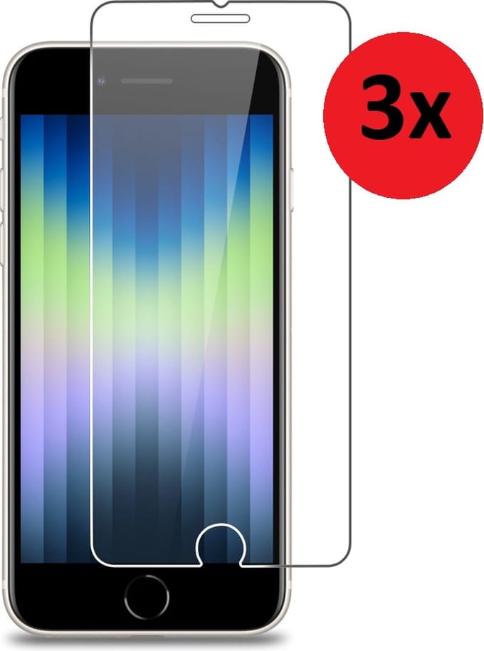 MoDo Screenprotector Geschikt voor iPhone SE 2022 - iPhone SE 2022 Screen Protector Tempered Beschermglas 3x