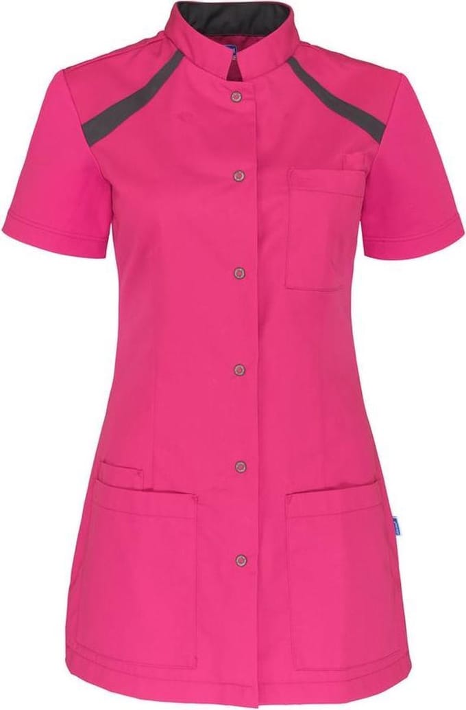 De Berkel Tula zorgjas-L-roze/donkergrijs (B4264325317L)