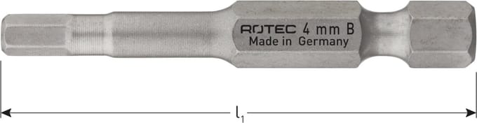 Rotec PRO Insertbit inbus SW8,0 L=50mm E 6,3 BASIC