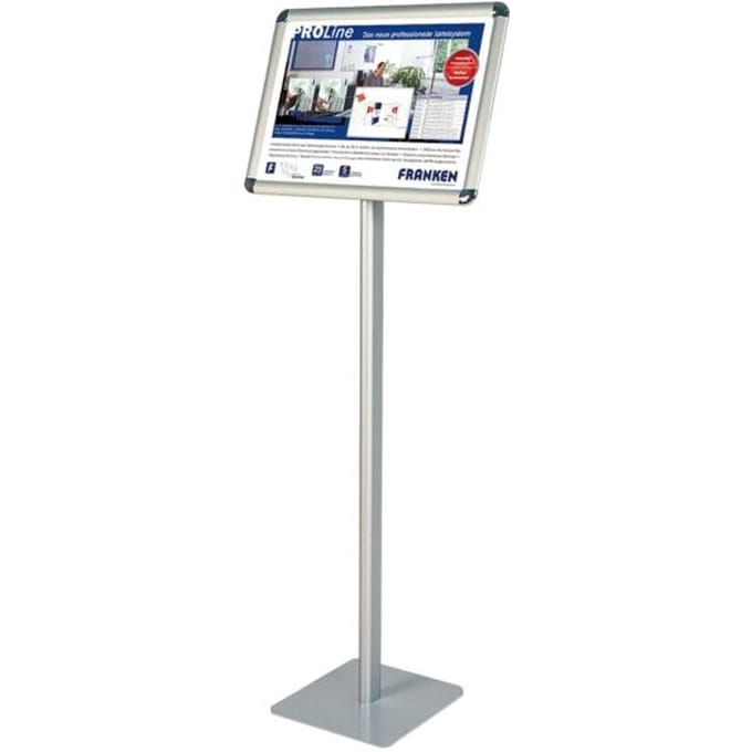 FRANKEN Infoständer Standard, DIN A3 quer, Höhe: 1.200 mm silbereloxierter Aluminiumrahmen, 25 mm Klapprahmenprofil (BS0902)