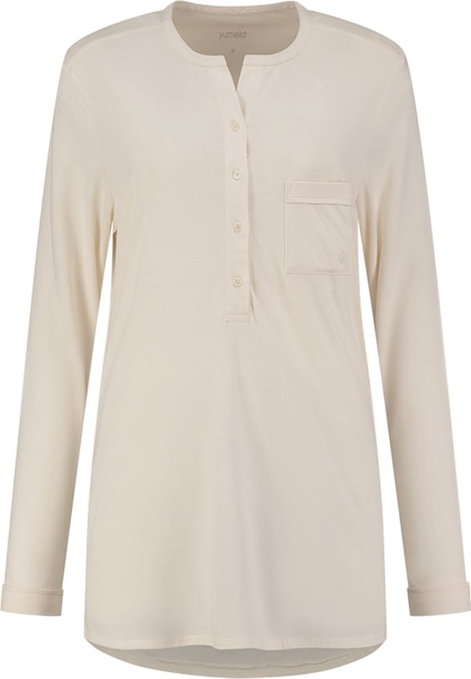 Yumeko pyjamashirt dames jersey sunrise wit m