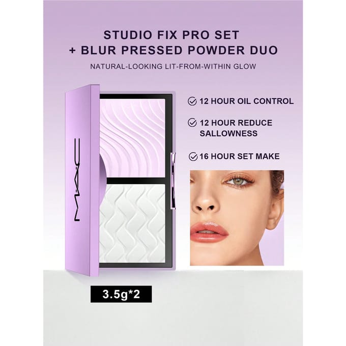 MAC STUDIO FIX PRO SET + BLUR PRESSED POWDER DUO-3. 5g*2 3.5g*2