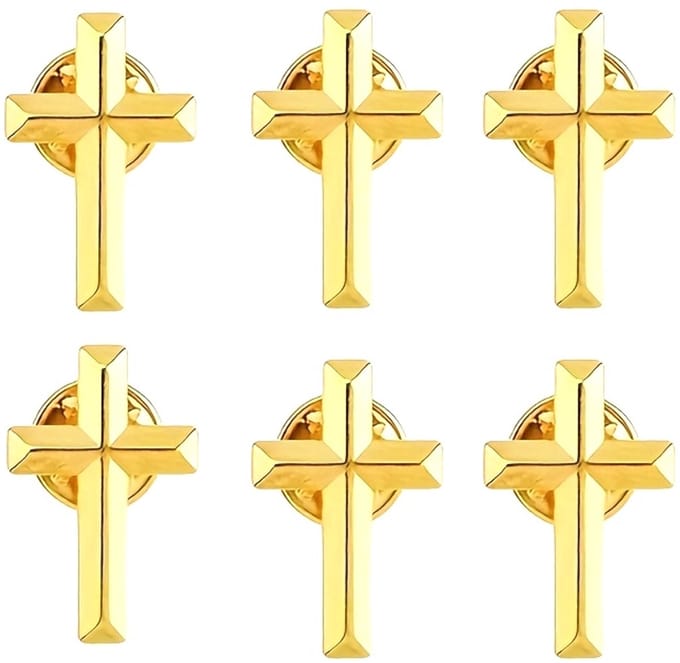 VANDAAG VERZONDEN - Kruis speld - 2 STUKS - Goud - Christelijk - Accessoires Broche Pin