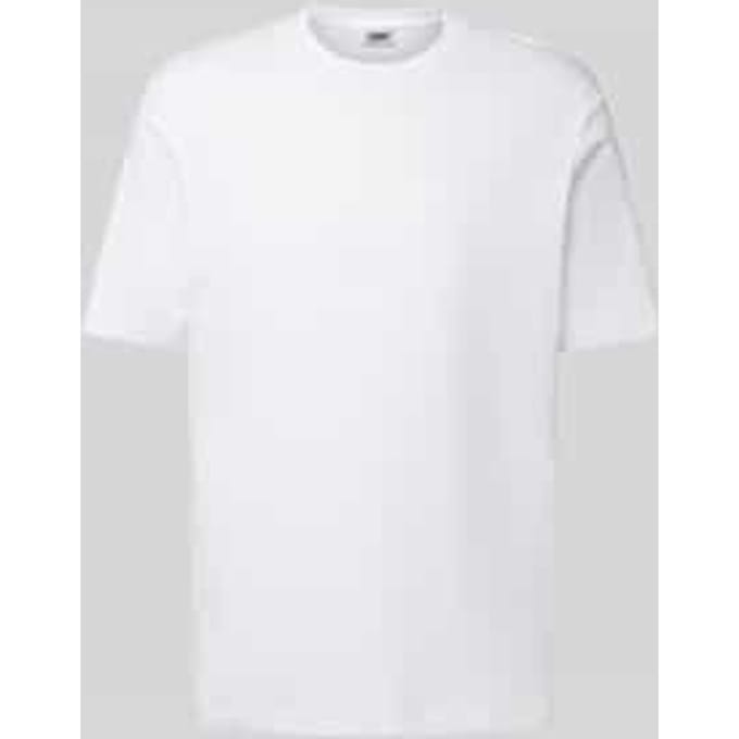 T-shirt met geribde ronde hals, model 'RAPHAEL'