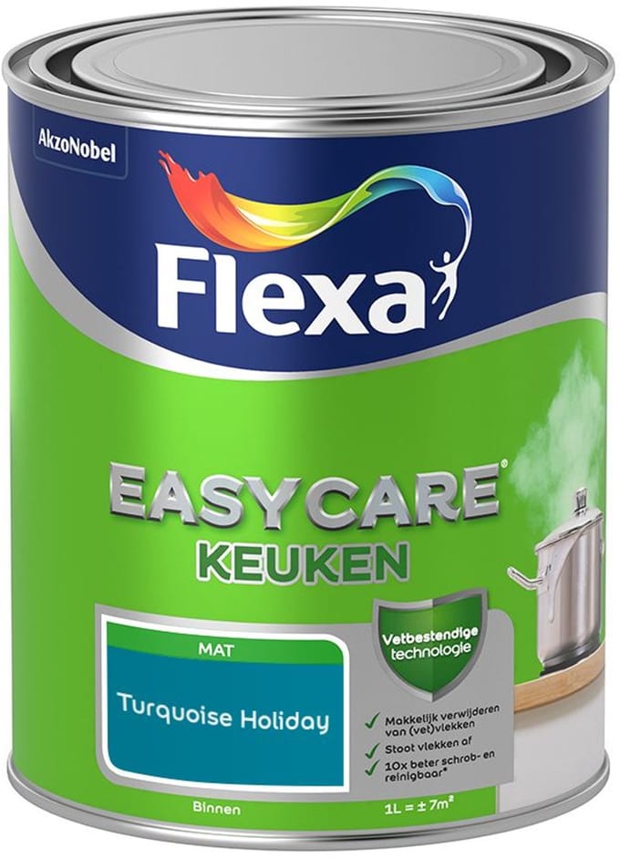 Flexa - Easycare Keuken - Turquoise Holiday - Mengverf - 1 L