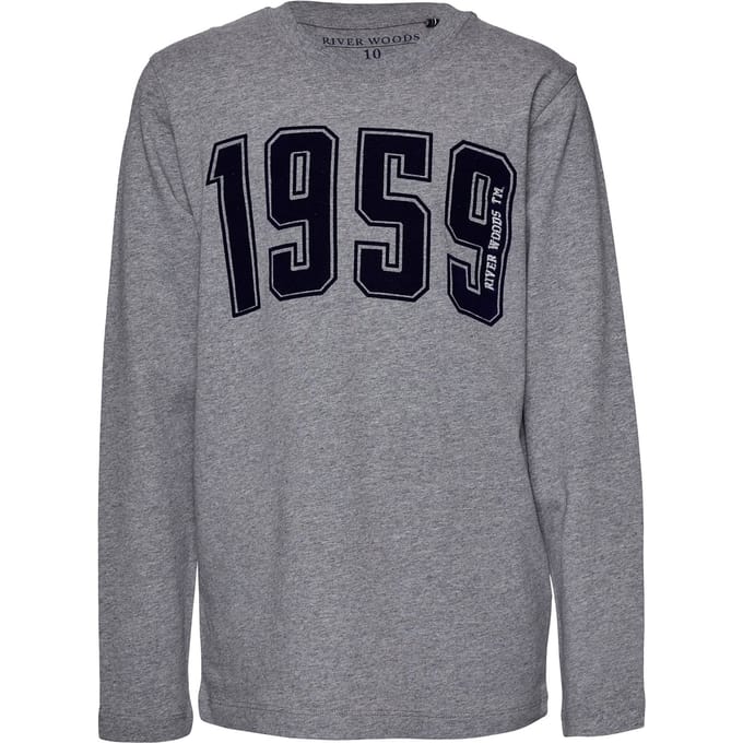 River Woods Basic Round Neck T-shirt In Grey Maat: 12 | T-Shirts Outlet | Unisex | Grijs