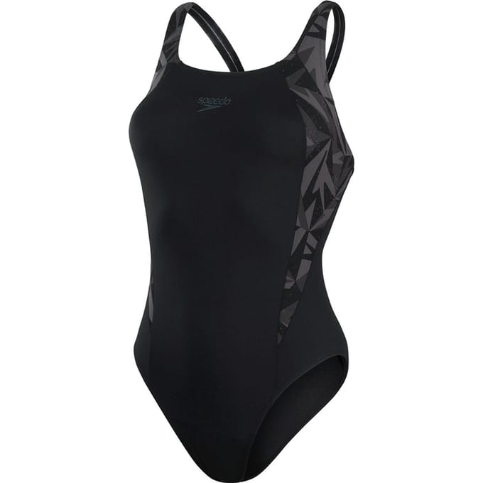Speedo HyperBoom Splice Muscleback Zwart/Grijs Dames Sportbadpak - Maat 40